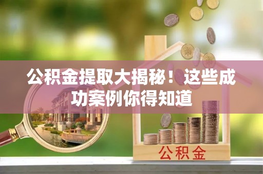 方城公积金提取大揭秘！这些成功案例你得知道