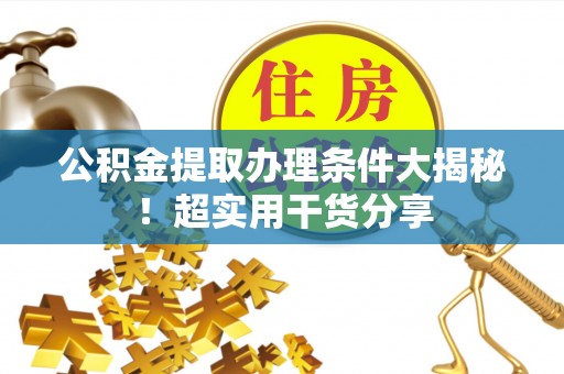 方城公积金提取办理条件大揭秘！超实用干货分享